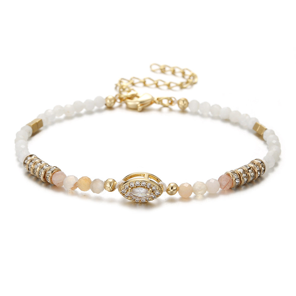 Wholesale Gemstone Overlay Colorful Natural Stone Bracelet